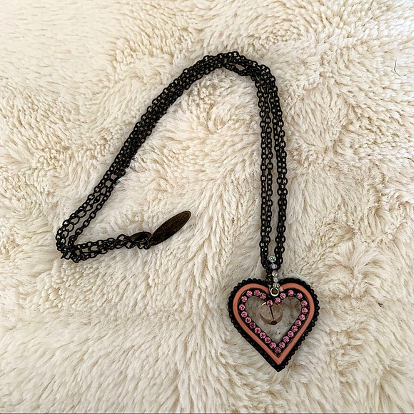 3/$25 ⭐️ 90’s Mary-Kate and Ashley Heart Necklace with Rhinestones - Picture 3 of 5